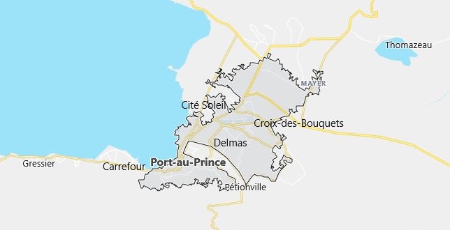 Map of Haiti Port au Prince in English