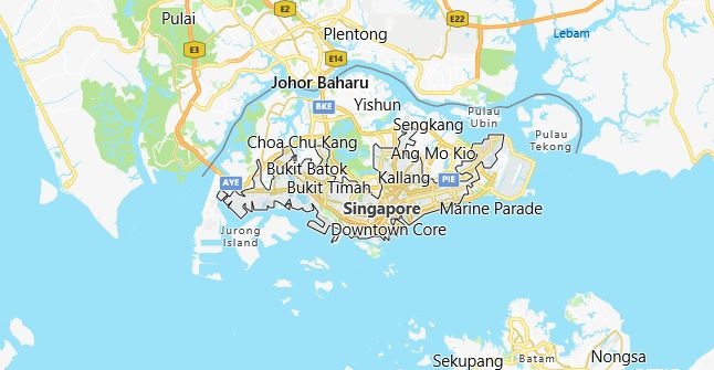 Map of Singapore Singapore in English
