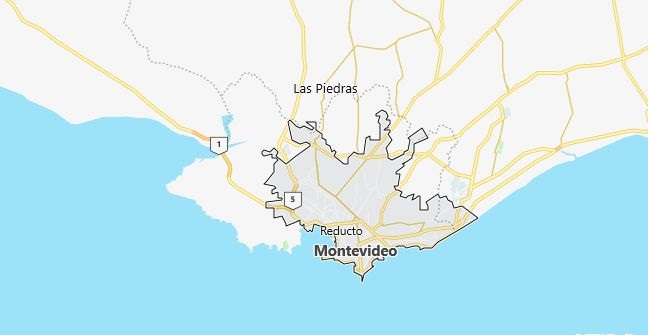 Map of Uruguay Montevideo in English